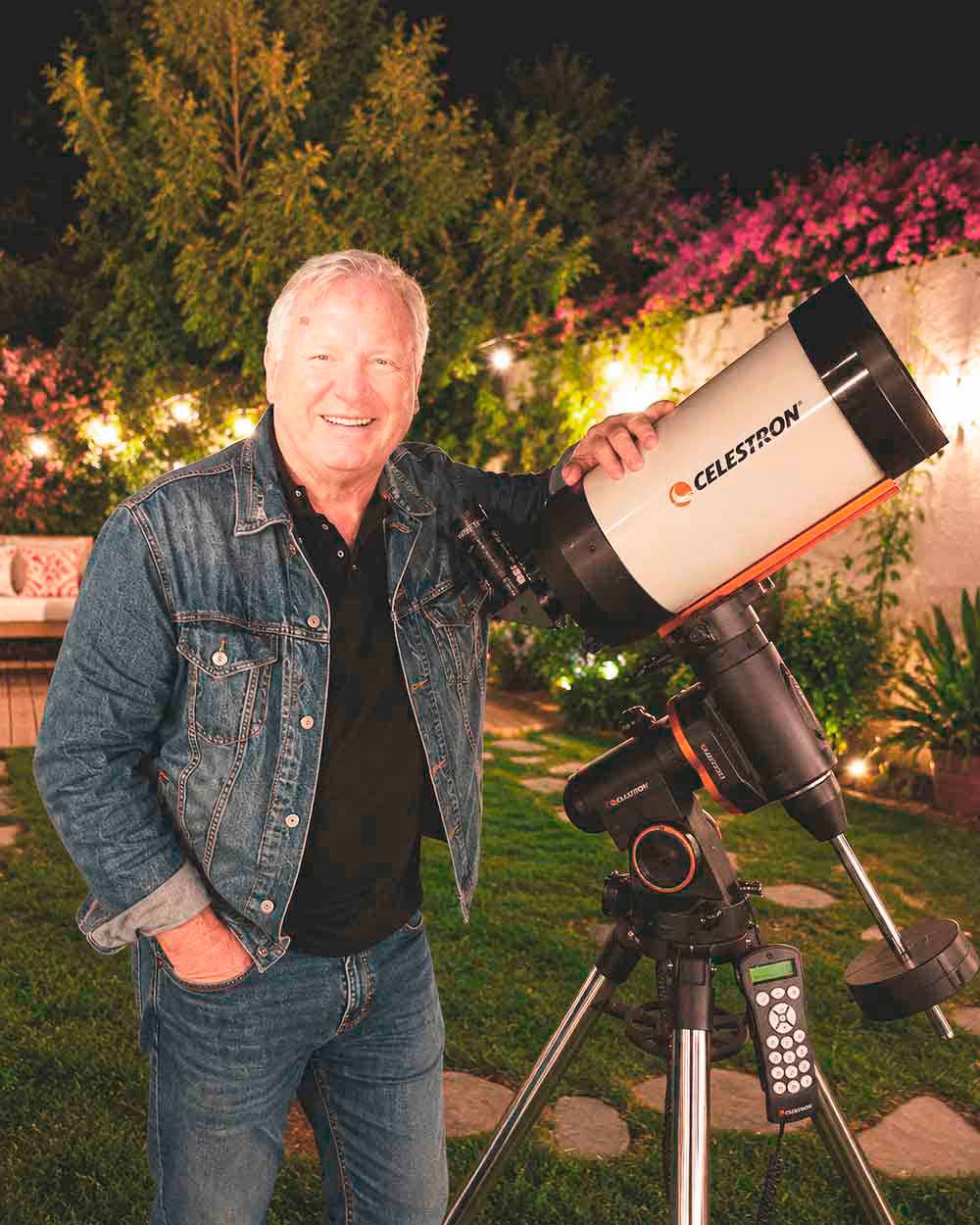 Dan Aug with Celestron telescope