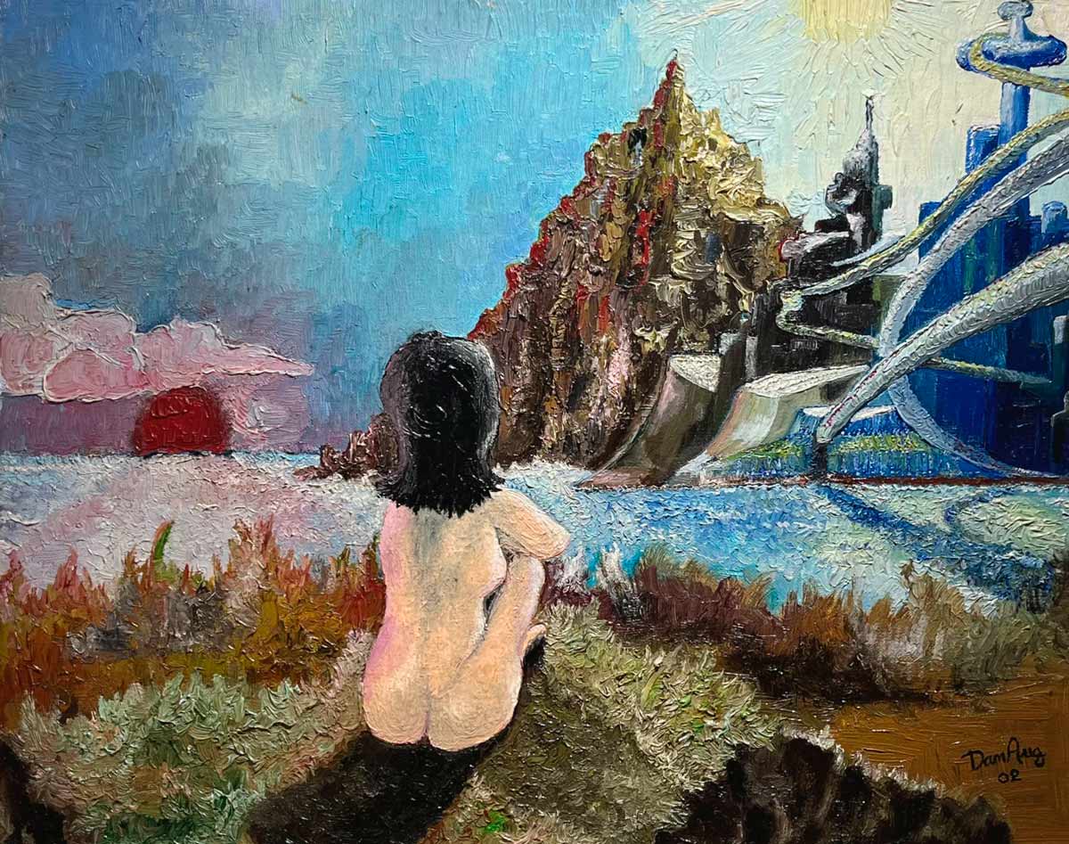 Dream of a Night in Giza, 46-painting visionary Egyptian art series by Dan Aug